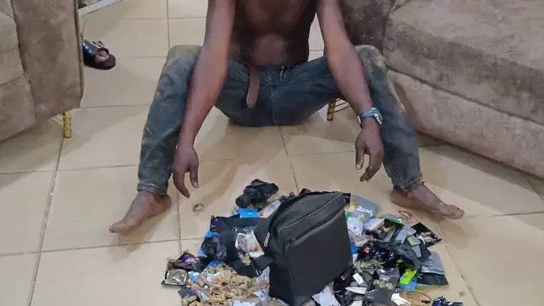 Oyo police arrest suspected drug dealer in Ibadan — photograph supplied by Vanguard Nigeria