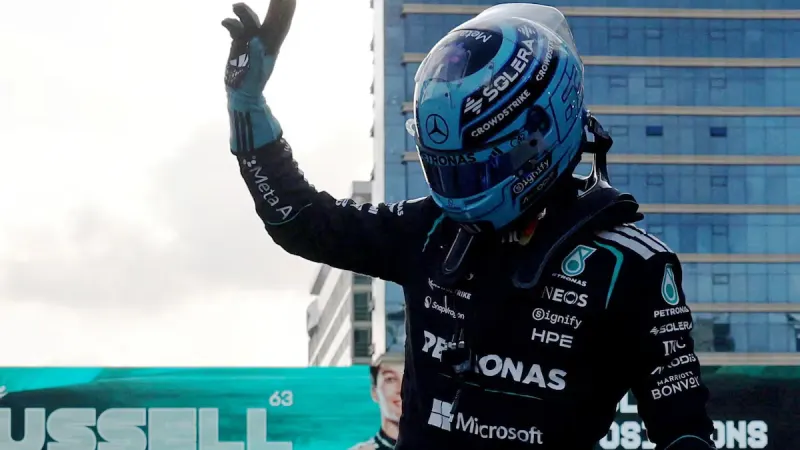 Russell takes pole for Azerbaijan Grand Prix — photograph supplied by TimesLIVE