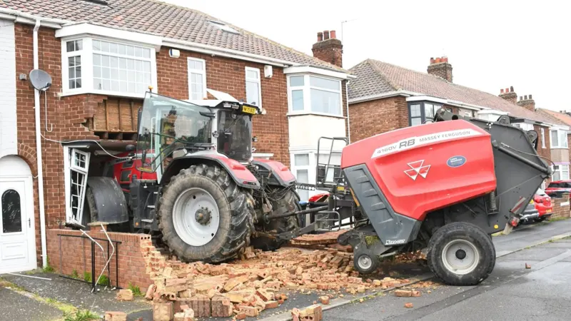 Man jailed for ramming tractor into house in revenge attack on rival — photograph supplied by Sky News Home