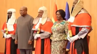 Mahama swears in three new Supreme Court Justices — 3News Ghana