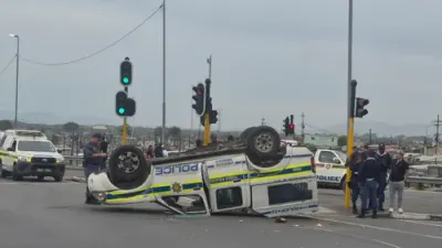 Another SAPS van overturns on Cape roads, leaving officer injured — IOL (site feed)