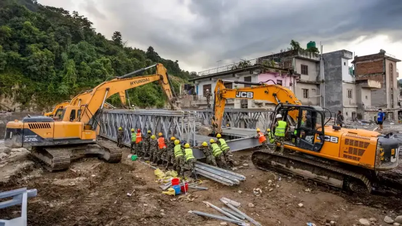 'Human-caused warming helped prime slope for deadly Nepal-Tibet flood' — photograph supplied by Times of India