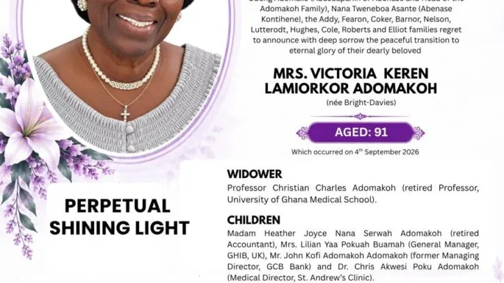 Mrs Victoria Keren Lamiorkor Adomakoh — photograph supplied by MyJoyOnline