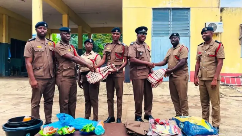 GNFS honours two officers for bravery during Sogakope flood rescue — photograph supplied by MyJoyOnline