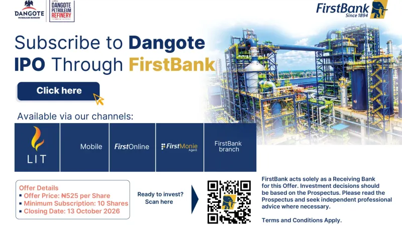 Don’t just watch history, let FirstBank help you own it — photograph supplied by Premium Times