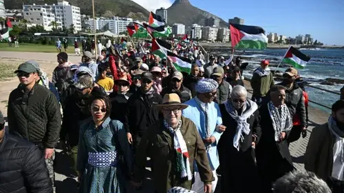 IN PICS: Galloway and Ridley join thousands at Cape Town Palestine march — photograph supplied by IOL