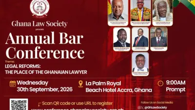 Ghana Law Society sets September 30 for maiden Bar Conference on legal reforms — MyJoyOnline