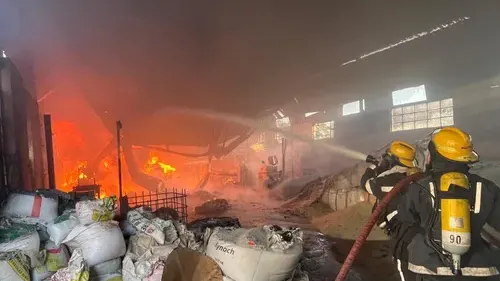PICS: Warehouse fire in Durban contained within 30 minutes — photograph supplied by IOL