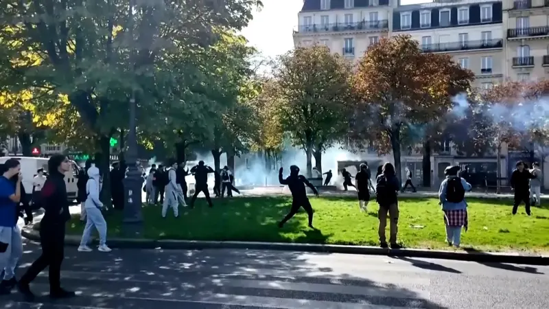 Schools ablaze as student protests spread across France — photograph supplied by Al Jazeera
