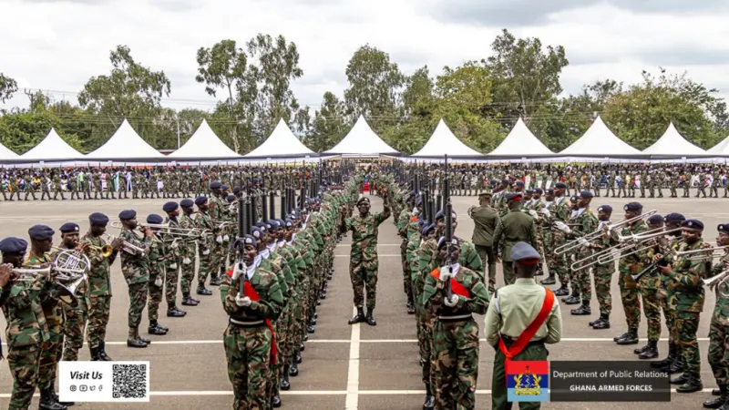646 military recruits pass out after six-month infantry training at Shai Hills — photograph supplied by MyJoyOnline