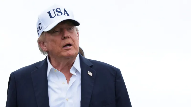 Trump talks up Irish reunification again - saying it would be 'natural to put north and south together' — photograph supplied by Sky News Home