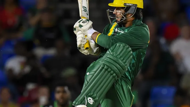 Razaullah's heroics delay Saim Ayub's CPL return by a day — photograph supplied by ESPNcricinfo