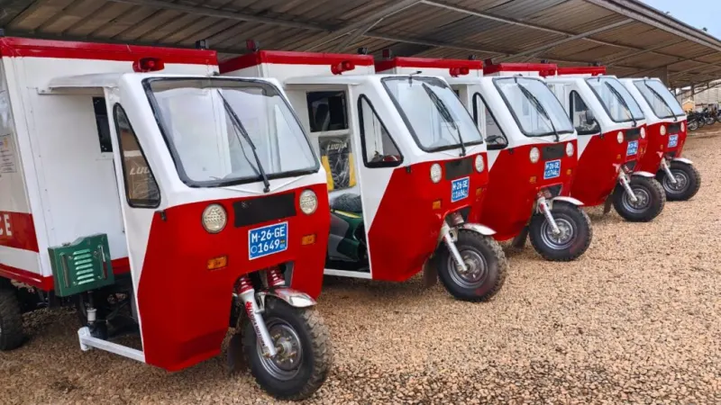 Five ‘last mile’ communities in the Upper West Region receive five ambulances after years of struggling to access healthcare — photograph supplied by MyJoyOnline
