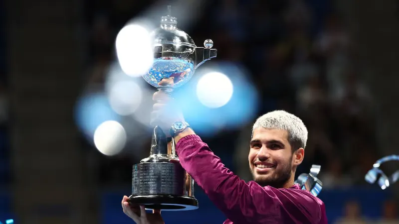 Alcaraz overcomes teething trouble on tweaked serve to beat Michelsen in Tokyo — photograph supplied by BusinessLIVE