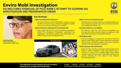 SIU WELCOMES DISMISSAL OF PULE MABE’S ATTEMPT TO SUSPEND SIU INVESTIGATION AND PRESERVATION ORDER — MDNtv