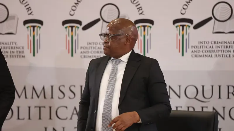 Joe Sibanyoni objects to answering some of Madlanga’s questions — photograph supplied by SowetanLIVE