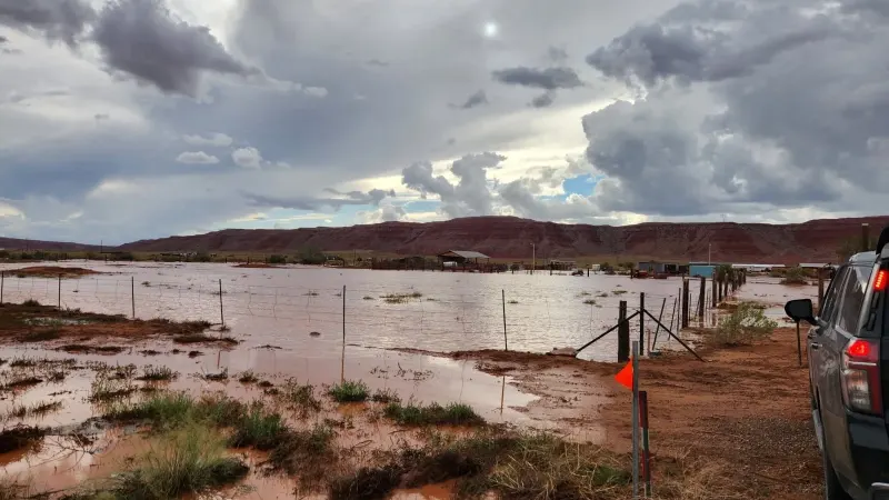 Three dead after flooding inundates Navajo Nation in New Mexico — photograph supplied by Al Jazeera