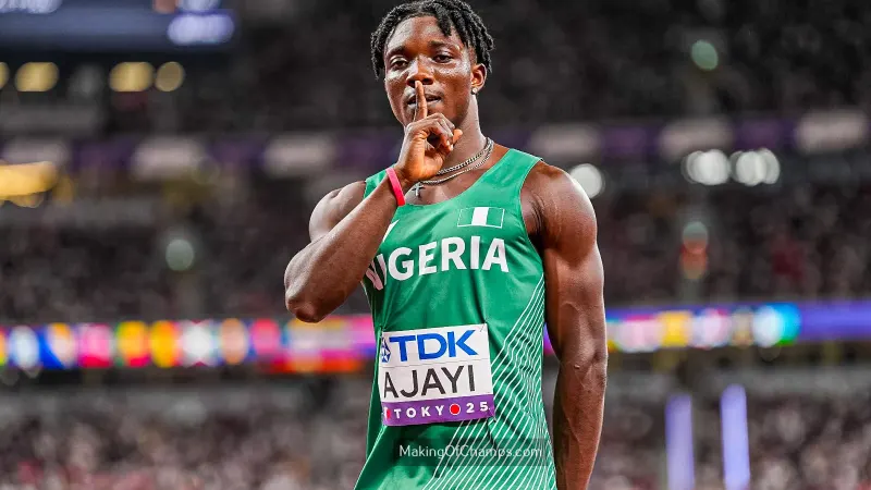 Nigeria’s fastest man Kanyinsola Ajayi reflects on breakthrough 2026 season — photograph supplied by Premium Times