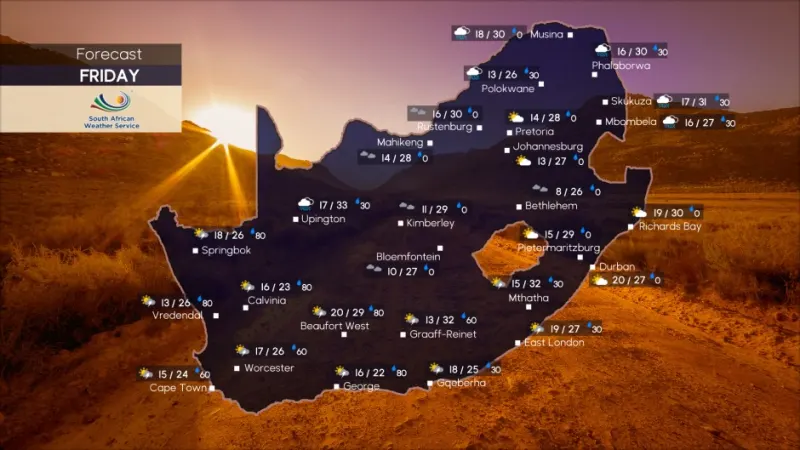 Weather forecast | Friday, 25 September 2026 — photograph supplied by eNCA