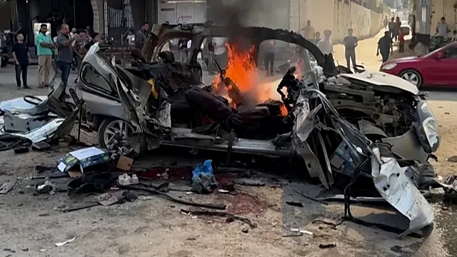 Israeli strike on Gaza vehicle kills two Hamas engineers, 13 wounded — photograph supplied by Africanews