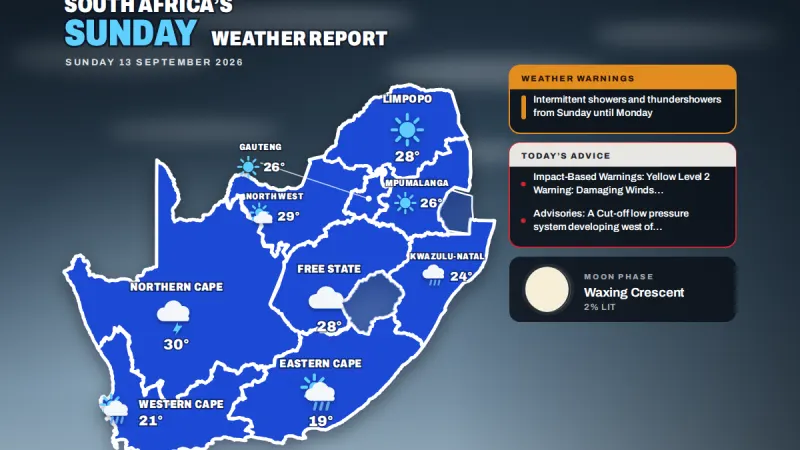 Here is Today’s Weather by Province: Mild With Coastal Showers — photograph supplied by SAPeople