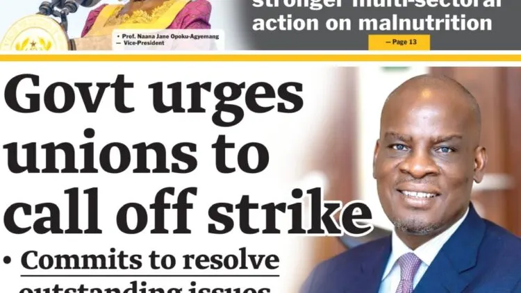 Today’s front pages: Tuesday, September 29, 2026 — photograph supplied by MyJoyOnline
