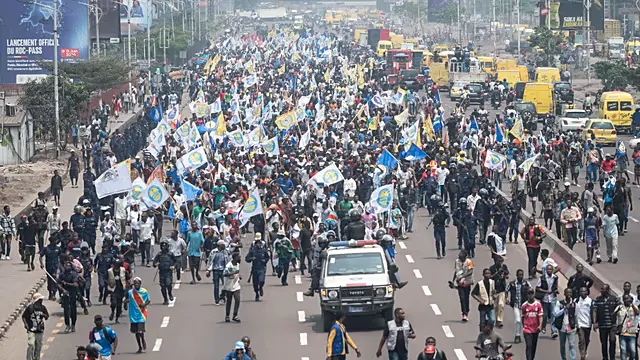 Clashes erupt between DR Congo opposition and pro-govt supporters in Kinshasa — photograph supplied by Africanews