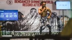 Nigerian attempts to break world record by dancing non-stop for seven days — photograph supplied by BBC Africa