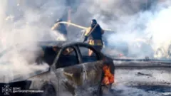 Five killed and 67 injured in Russian strike on shopping centre, Ukraine says — BBC World