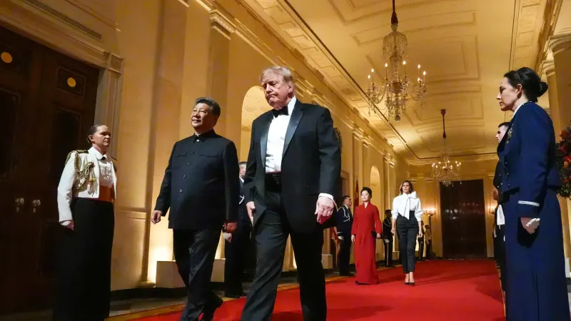 Trump praises US-China friendship at state dinner with Xi Jinping — photograph supplied by Al Jazeera