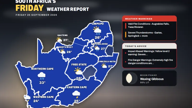 Here is today’s weather by province: Veld fire conditions warning for Augrabies Falls and Twee Rivieren — photograph supplied by SAPeople